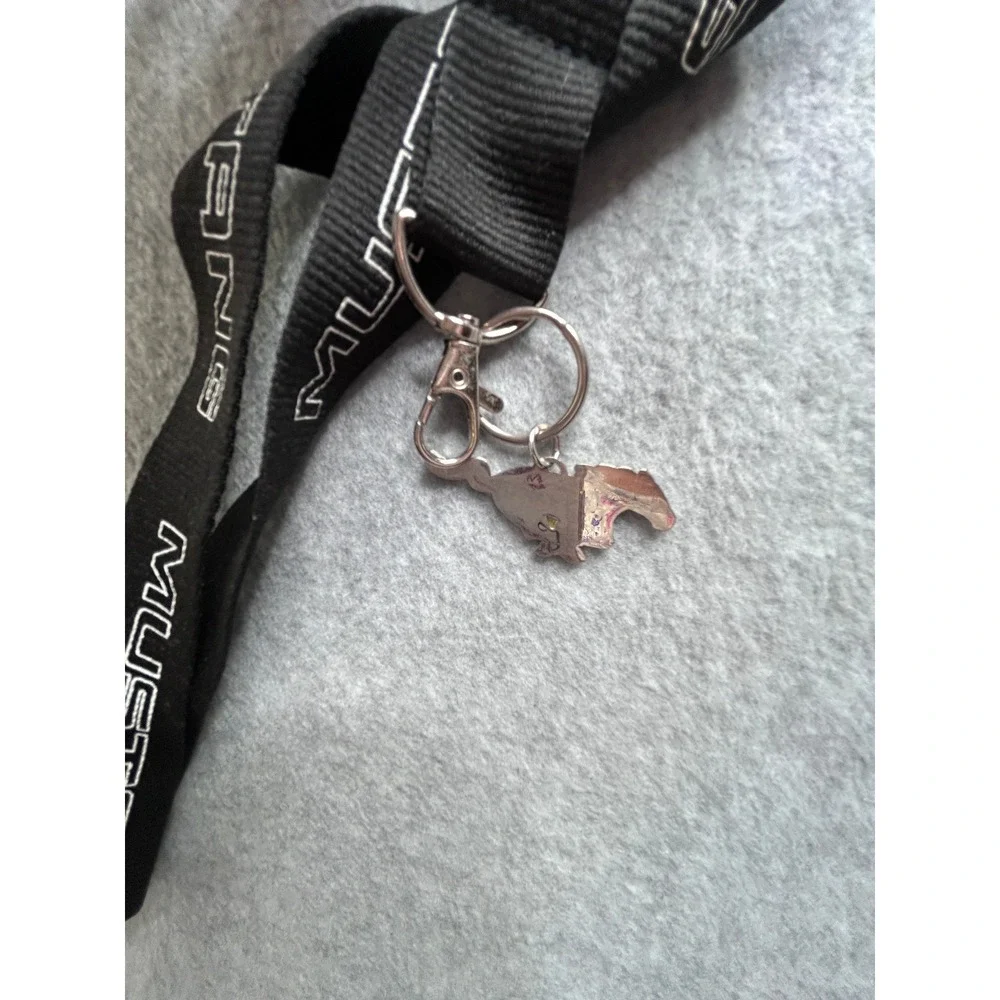 Ford Mustang Black Lanyard with Pony Charm Detachable Buckle Key ID Holder